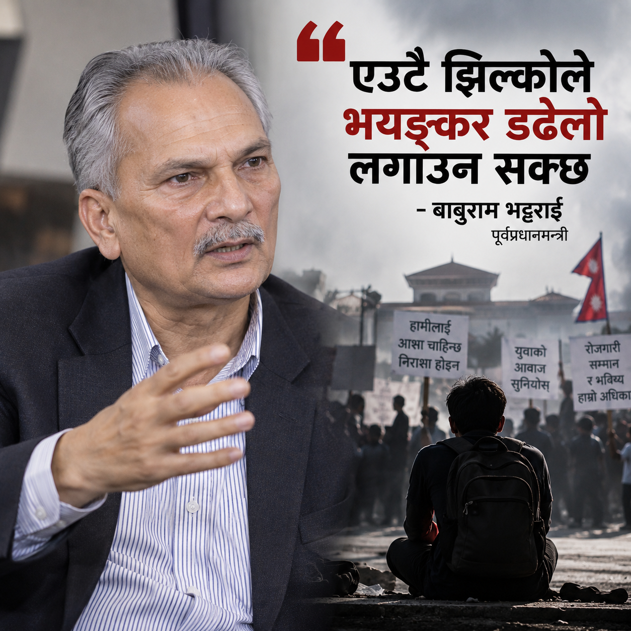 ‘झिल्को सानो हुन सक्छ, डढेलो भयङ्कर’ : बाबुराम भट्टराई 